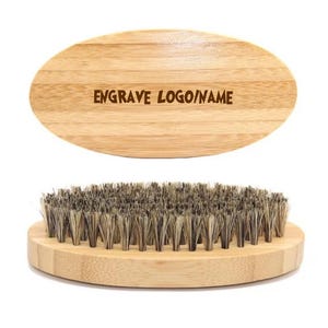 Personalized Customize Your Logo-Handmade Bamboo Boar Bristle Brush For Men Beard Care Brush Makeup Grooming Hair brush