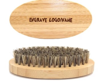 Personalized Customize Your Logo-Handmade Bamboo Boar Bristle Brush For Men Beard Care Brush Makeup Grooming Hair brush