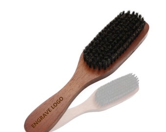 Customize Your Logo-Red Amood Wood Handle Boar Bristle Brush For Men Beard Care Makeup Grooming