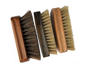 Gepersonaliseerd logo aanpassen-houten schoenborstel baardhaarkam schoon gereedschap zwijn paardenhaar cadeau