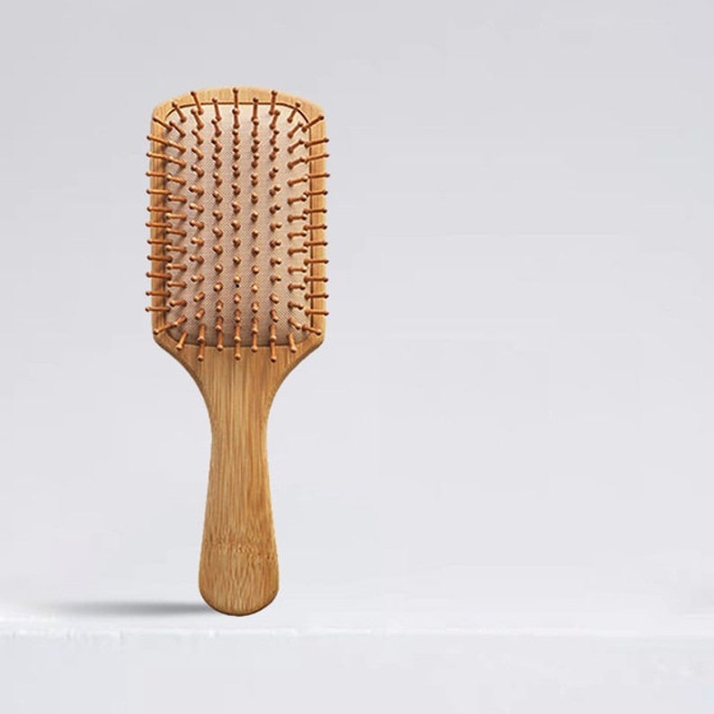 Customize Logo-Handmade Bamboo wood Brush For Hair/Beard Beard Care Comb Beard Brush Airbag brush 画像 2