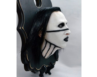 Handmade MarilynManson portrait Holy Wood era black makeup.
