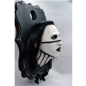 Handmade MarilynManson portrait Holy Wood era black makeup.