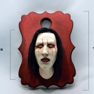 Handmade MarilynManson portrait Holy Wood era red makeup.