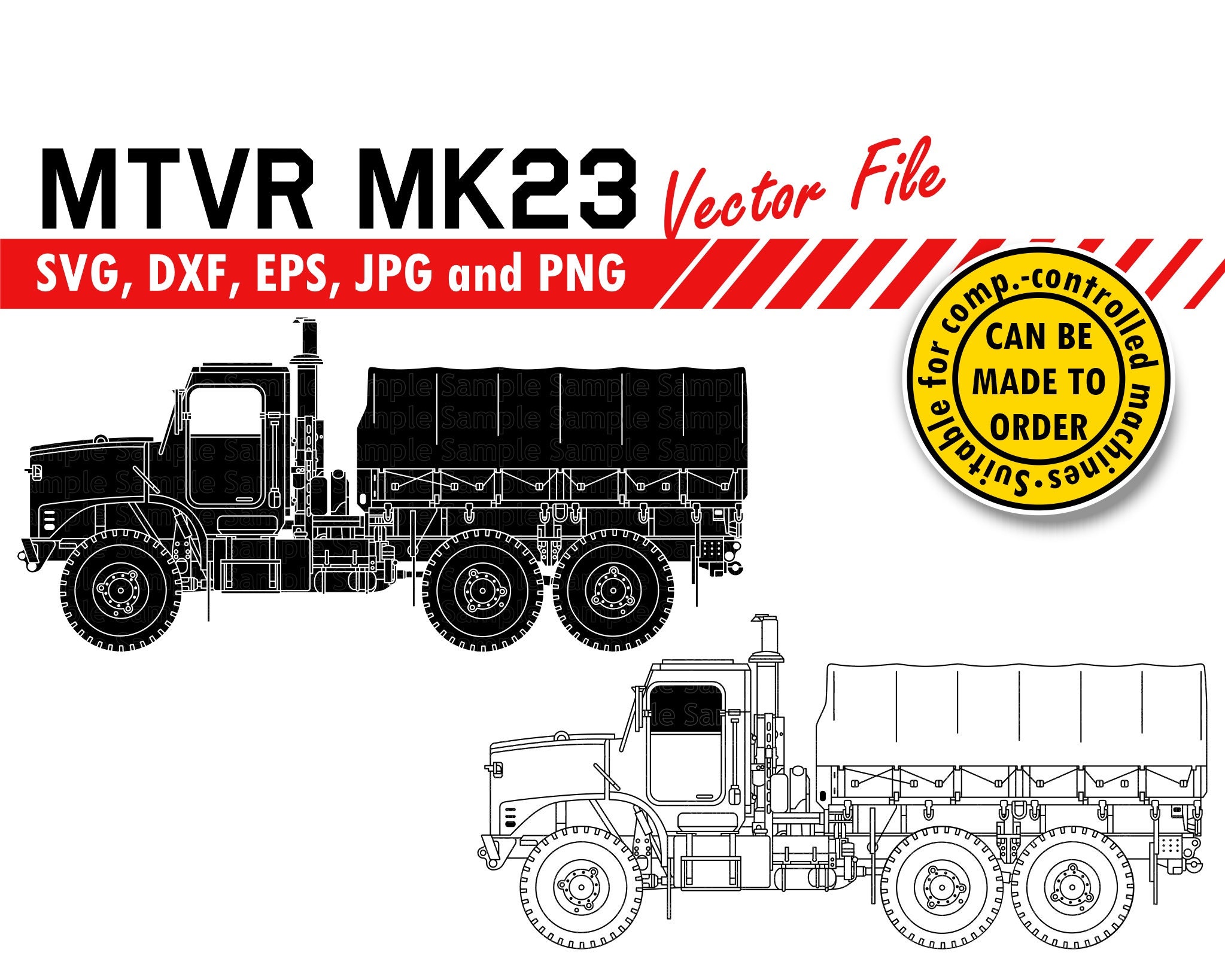 MK23 7 Ton Truck Svg Dxf Eps Png. MTVR for - Norway