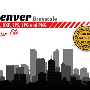 Denver Multi-layer Skyline Svg, Eps, Dxf, Jpg, Png. Cityscape Cutting & Druckdatei. Schattenbox, DIY Geschenk, T-Shirt Design, Wanddruck.