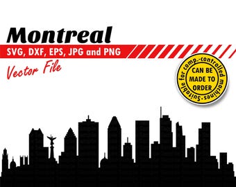 Montreal Skyline Svg, Dxf, Eps, Jpg, Png, Art. Line City Silhouette for Printing & Cutting. DIY Gift, Laser Template, Wall Print.