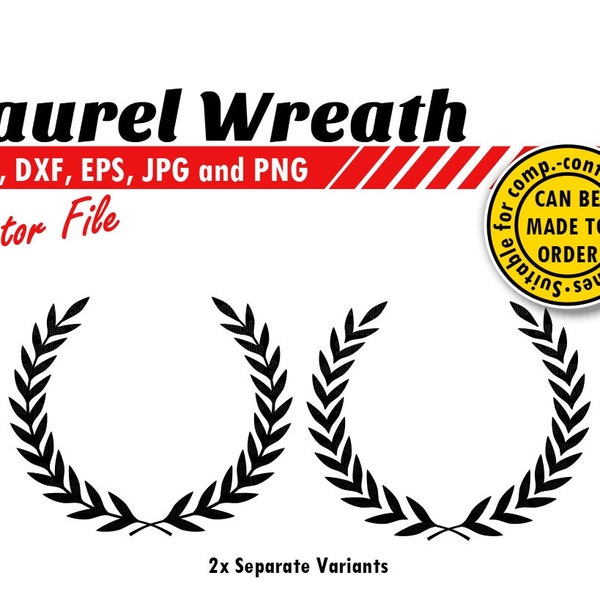 Laurel Wreath Svg, Dxf, Eps, Jpg, Png. Greek Symbol of Victory. Machine Cutting File. DIY Gift, T-shirt, Wooden Sign, Diploma Decor Design.