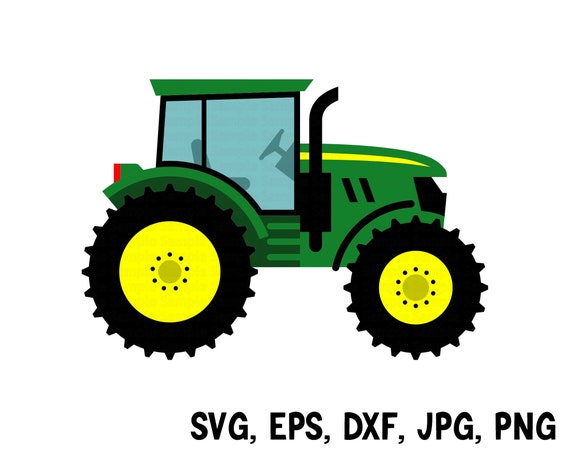 Vector drawing of farm tractor in green color