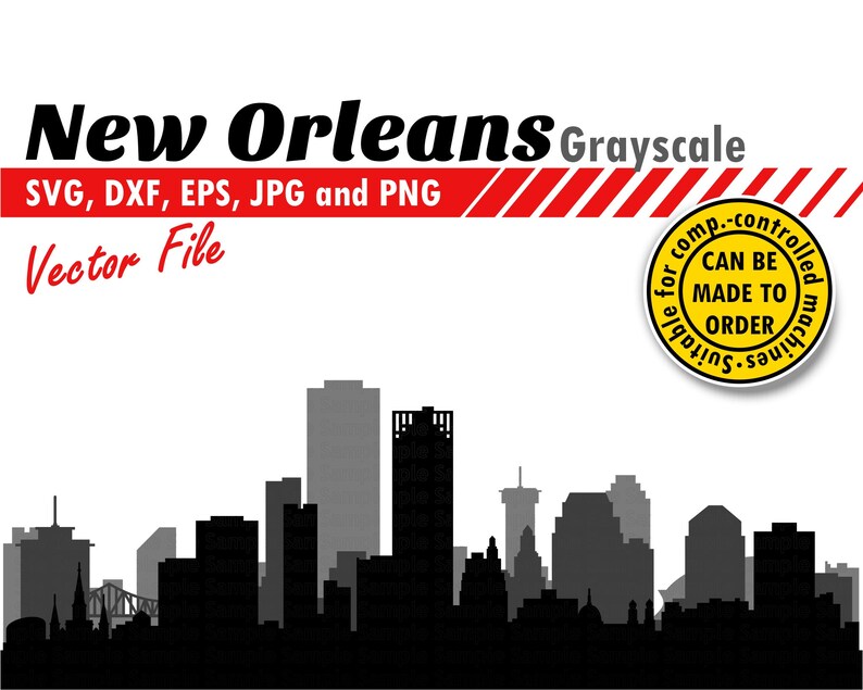 New Orleans Layered Skyline Svg Eps Dxf Jpg Png. Cityscape - Etsy