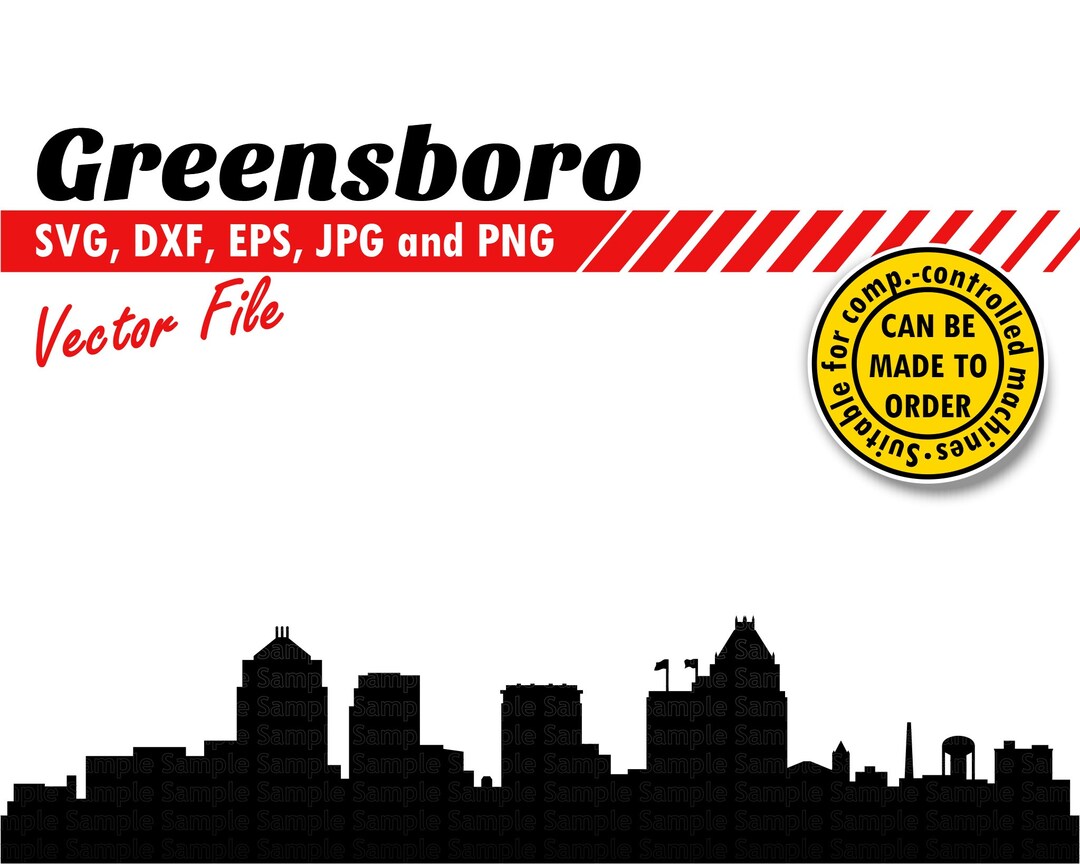 Greensboro Skyline Svg, Eps, Dxf, Jpg, Png. Cutting & Printing City
