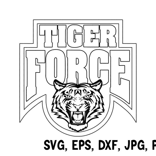 Tiger Kraft Logo SVG, Dxf, Eps, Jpg, Png. G.I. Joe Actionfigur Clipart & Schnittdatei. USAF DIY Geschenk, T-shirt, Becher, Kappe, Patch, Schild Design