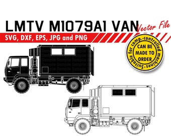 Arquivo digital da silhueta da van/caminhão LMTV M1079A1 (SVG, DXF, EPS, JPG, PNG)