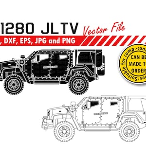 JLTV M1280 Svg, Dxf, Eps, Jpg, Png. Veicolo fuoristrada militare 4x4 per stampa e taglio. Targa regalo fai da te, scatola delle ombre, insegna, design di t-shirt.