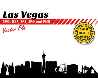 Las Vegas Skyline Svg, Eps, Dxf, Jpg, Png. Nevada City Attractions Silhouettes for Printing, Cutting. DIY Gift, T-shirt, Wall Print Design.