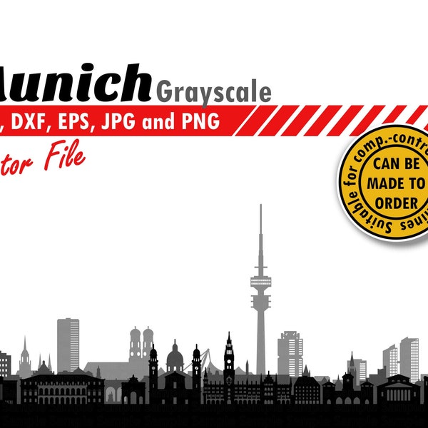Munich Layered Skyline Svg. Dxf, Png, Jpg, Eps. Detailed City Silhouette for Printing, Cutting. DIY Gift, Wall Decor, Shadow Box Design. Munich Layered Skyline Svg. Dxf, Png, Jpg, Eps. Detailed City Silhouette for Printing, Cutting. DIY Gift, Wall Decor, Shadow Box Design.