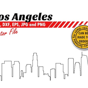 Los Angeles Skyline Umriss SVG, Dxf, Eps, Jpg, Png. Linie Stadt Clipart & Schneidedatei. Kalifornien DIY Geschenk, Planer Decor, Wand Druck Design