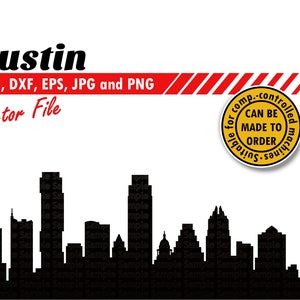 Austin Skyline Svg, Dxf, Eps, Jpg, Png File / City Silhouette Vector Cutting File / Texas DIY Gift, Scrapbook, Planner Decor, Wall Print