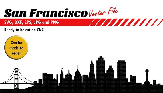 san francisco skyline silhouette svg dxf eps jpg and png etsy