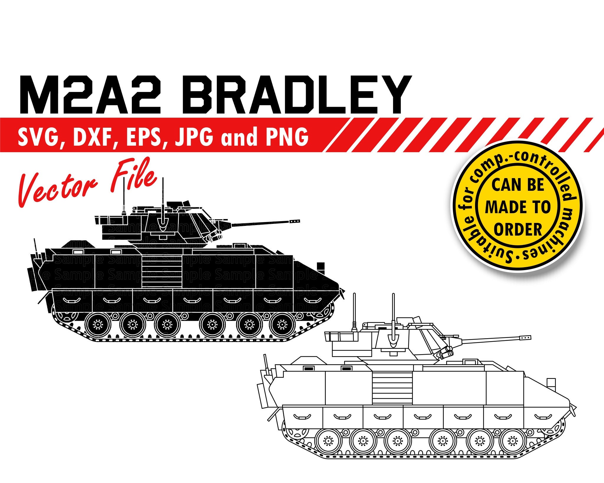 M2A2 Bradley Svg Dxf Eps Jpg Png. Blueprint Infantry - Etsy Australia