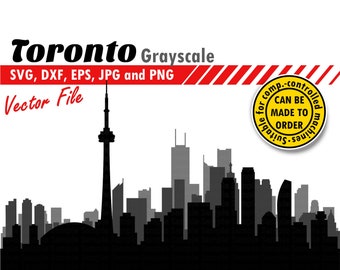 Horizonte em camadas de Toronto Svg, Eps, Dxf, Jpg, Png. Silhueta da cidade para corte, impressão. Presente DIY, caixa de sombra, camiseta, design de impressão de parede.