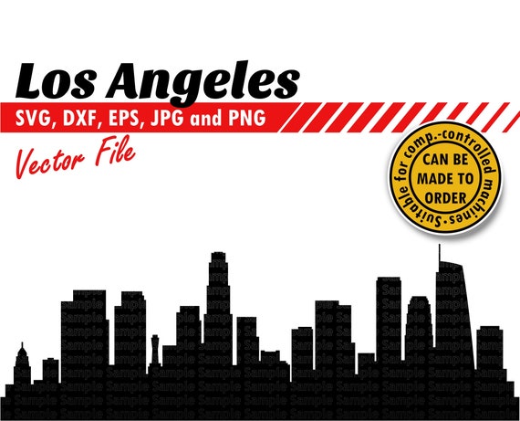 Los Angeles Skyline Svg Dxf Eps Jpg Png File City Etsy