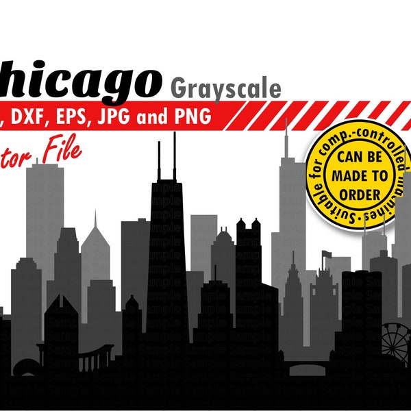 Chicago Skyline Svg, Eps, Dxf, Jpg, Png. City Layered Scenery for Cutting & Printing. DIY Gift, Shadow Box, T-shirt, Wall Print Design. Chicago Skyline Svg, Eps, Dxf, Jpg, Png. City Layered Scenery for Cutting & Printing. DIY Gift, Shadow Box, T-shirt, Wall Print Design.