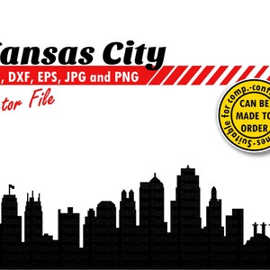 Kansas City Skyline Svg, Dxf, Eps, Jpg, Png. City Silhouette Clipart & Cutting File. DIY Gift, Urban Wall Print, Skyscraper Tumbler Design.