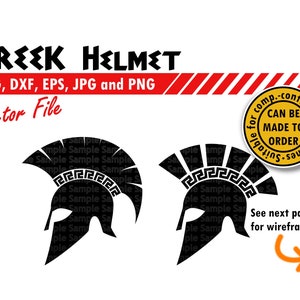 Greek Helmet Silhouette Svg, Dxf, Eps, Jpg and Png File | Sparta Warrior Helmet Vector Cutting File | Soldier Clip Art, Greek Tattoo