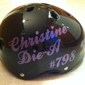 Glitter Purple Derby Name and Number Sticker