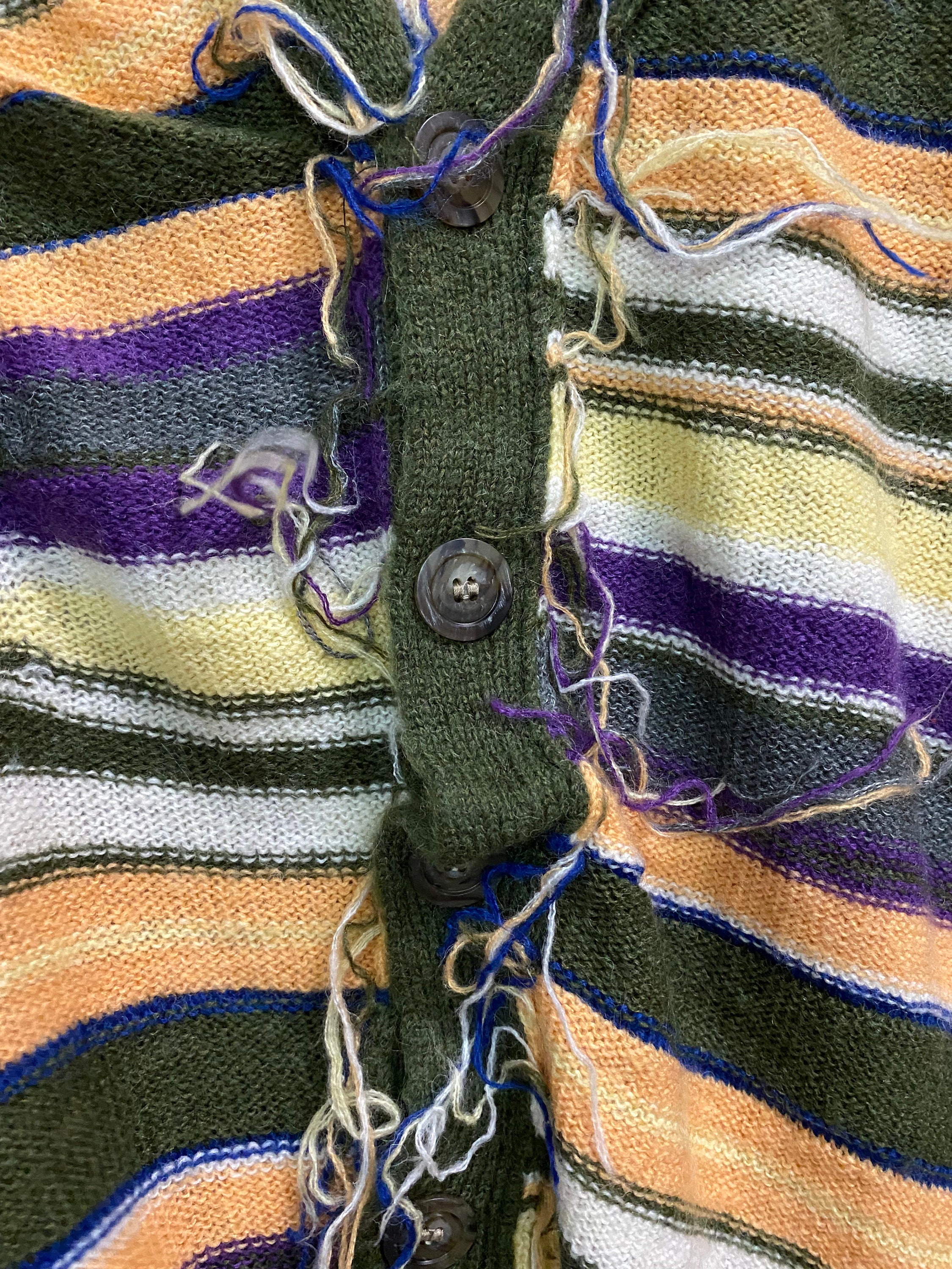 トップス PERVERZE Color Stripe Knit Cardigan Mix AW21 PERVERZE Multicolor Stripes Knit Cardigan Size Fits M - Etsy