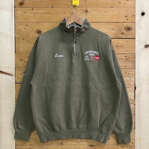 Vintage CORNFORTH-CAMPBELL motors embroidery small logo half zipped sweatshirt size L