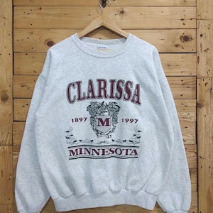 Vintage CLARISSA MINNESOTA big logo crewneck sweatshirt size L