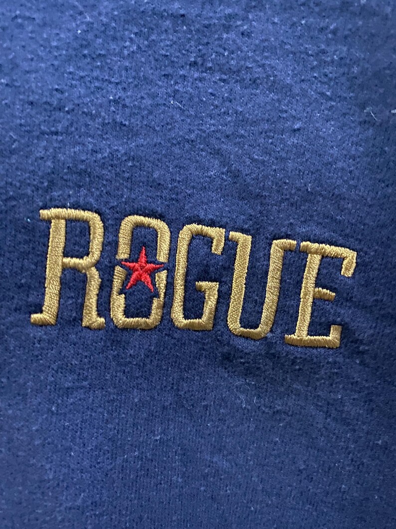 Rogue Letters Vintage 90s ROGUE Embroidery Small Logo Half Zipped Sweatshirt Size L ...
