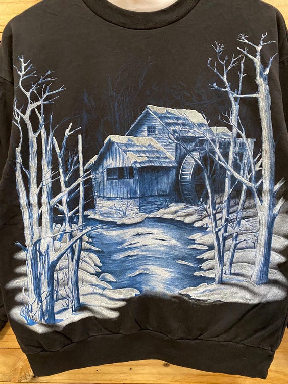 Vintage basic edition snow landscape double neck … - image 3