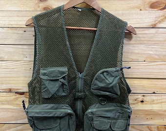 Medium Vintage 70s 80s Survival Vest Mesh Tactical US Air Force
