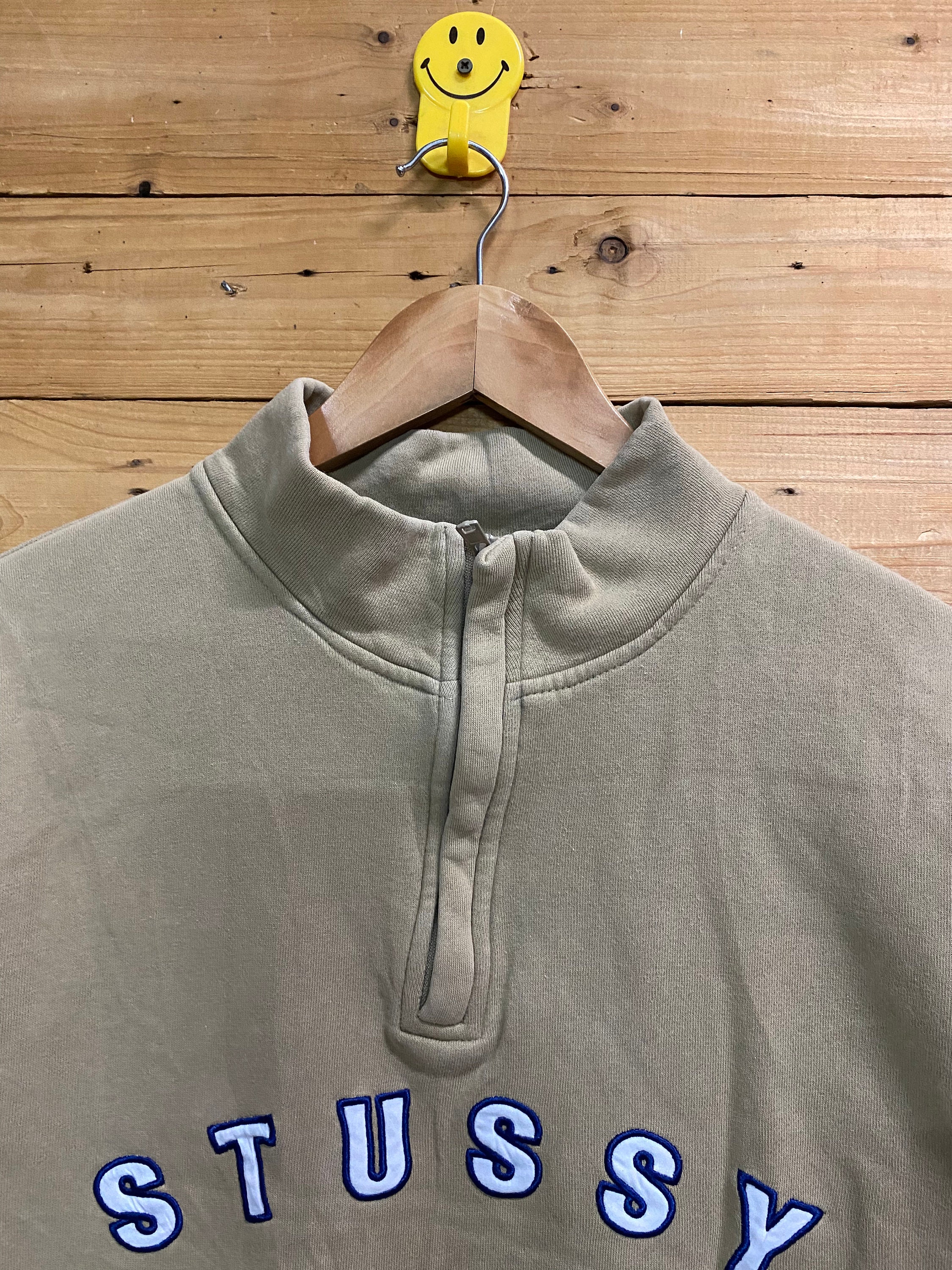 Vintage STUSSY Spellout Half Zipped Pocket Sweatshirt Size L - Etsy