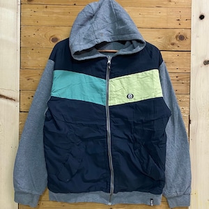 Vintage VOLCOM skateboard colorblock reversible hoodie jacket size L