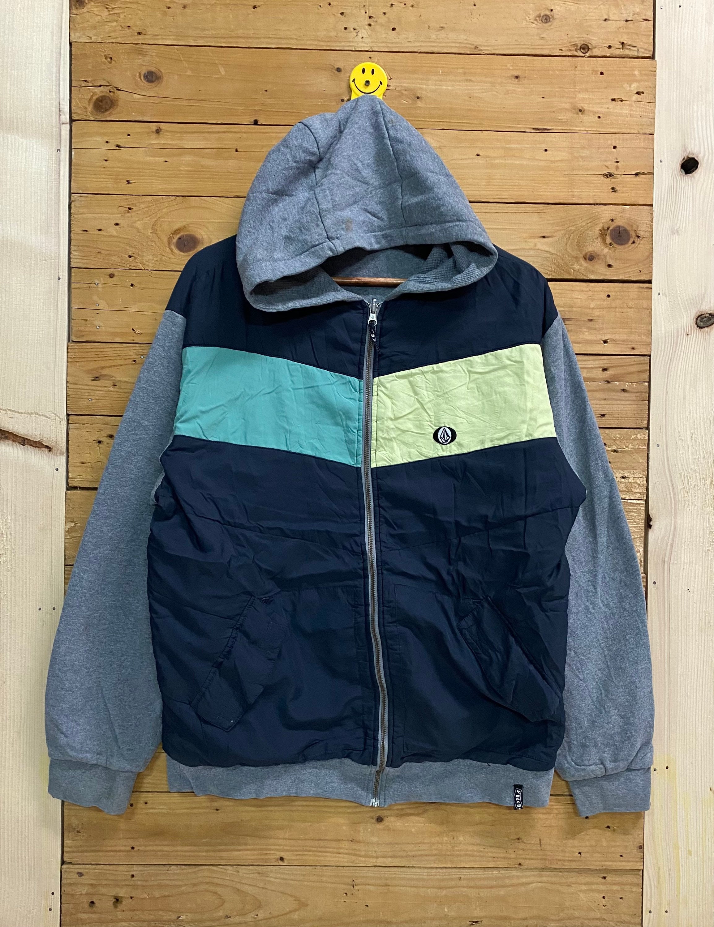 Vintage VOLCOM Skateboard Colorblock Reversible Hoodie Jacket Size
