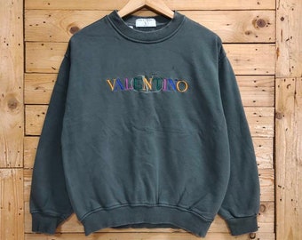 Vintage VALENTINO embroidery multicolor spellout crewneck sweatshirt size L fits M