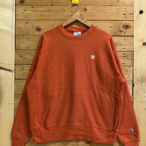 Vintage CHAMPION reverse weave embroidery small logo crewneck sweatshirt size L