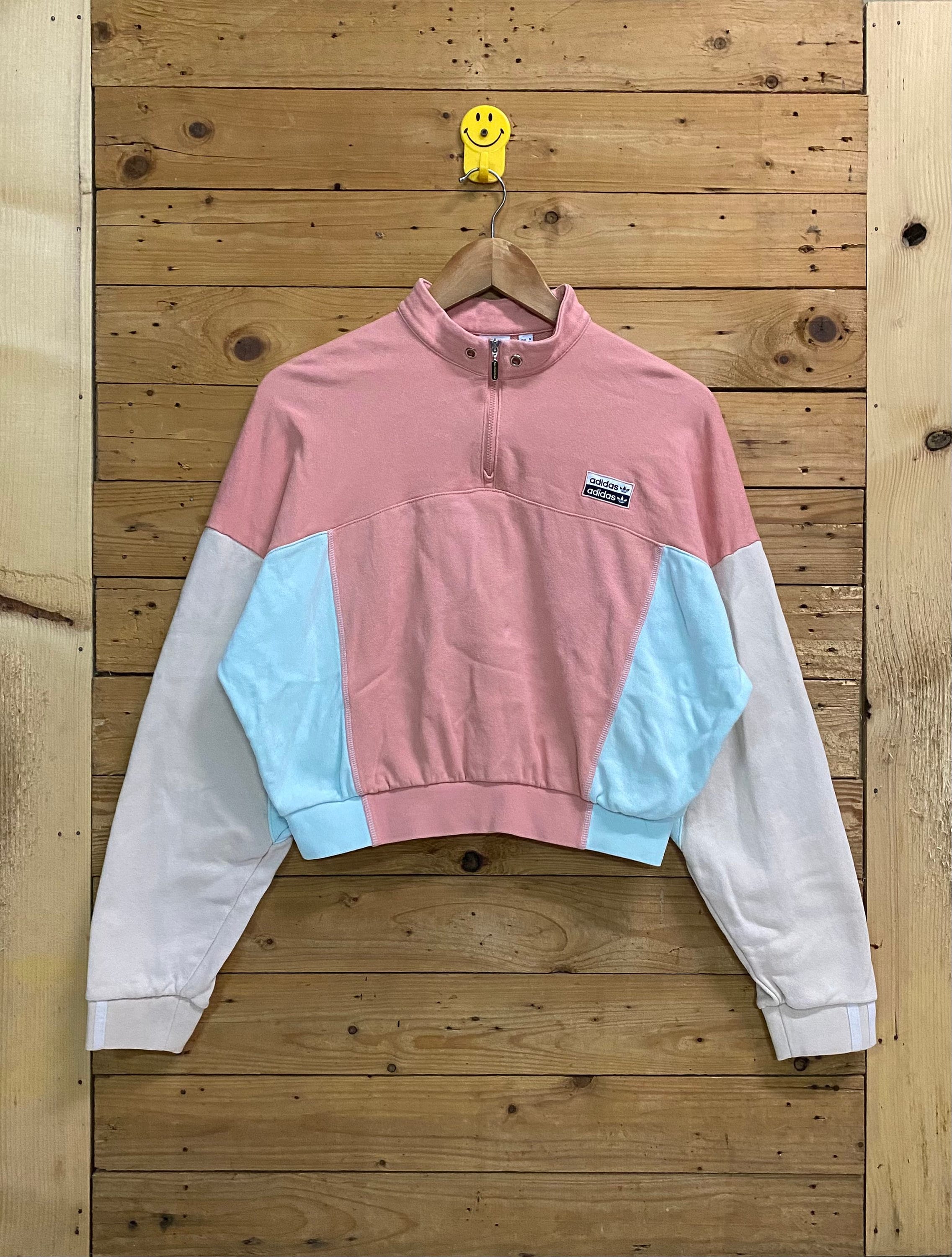 Adidas originals 90's colour block crop hoodie discount
