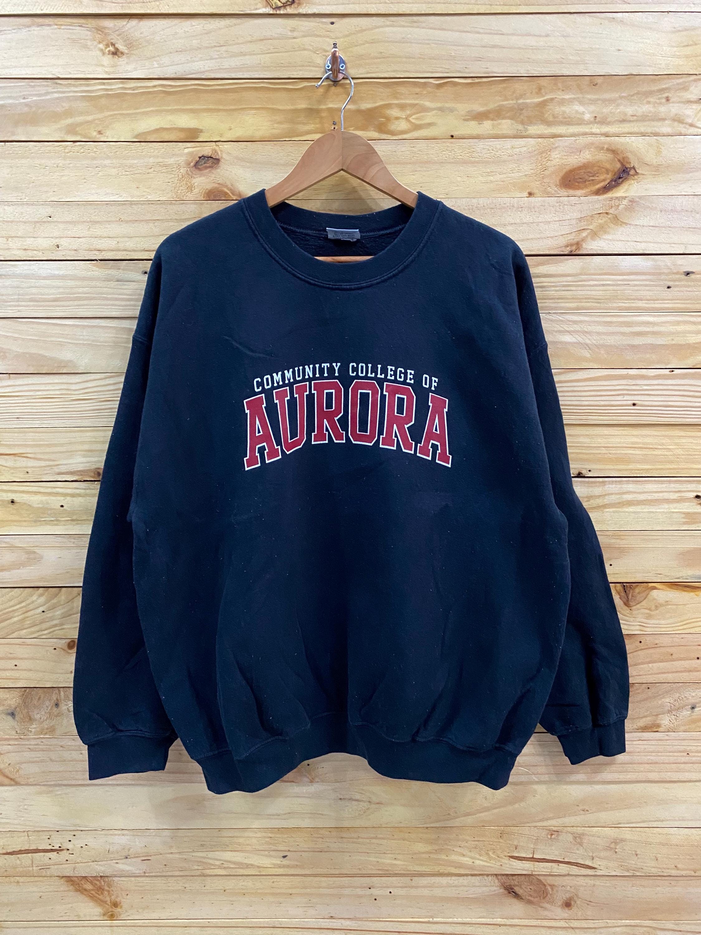 Vintage Mv Sports Community College of AURORA Spellout Sweatshirt