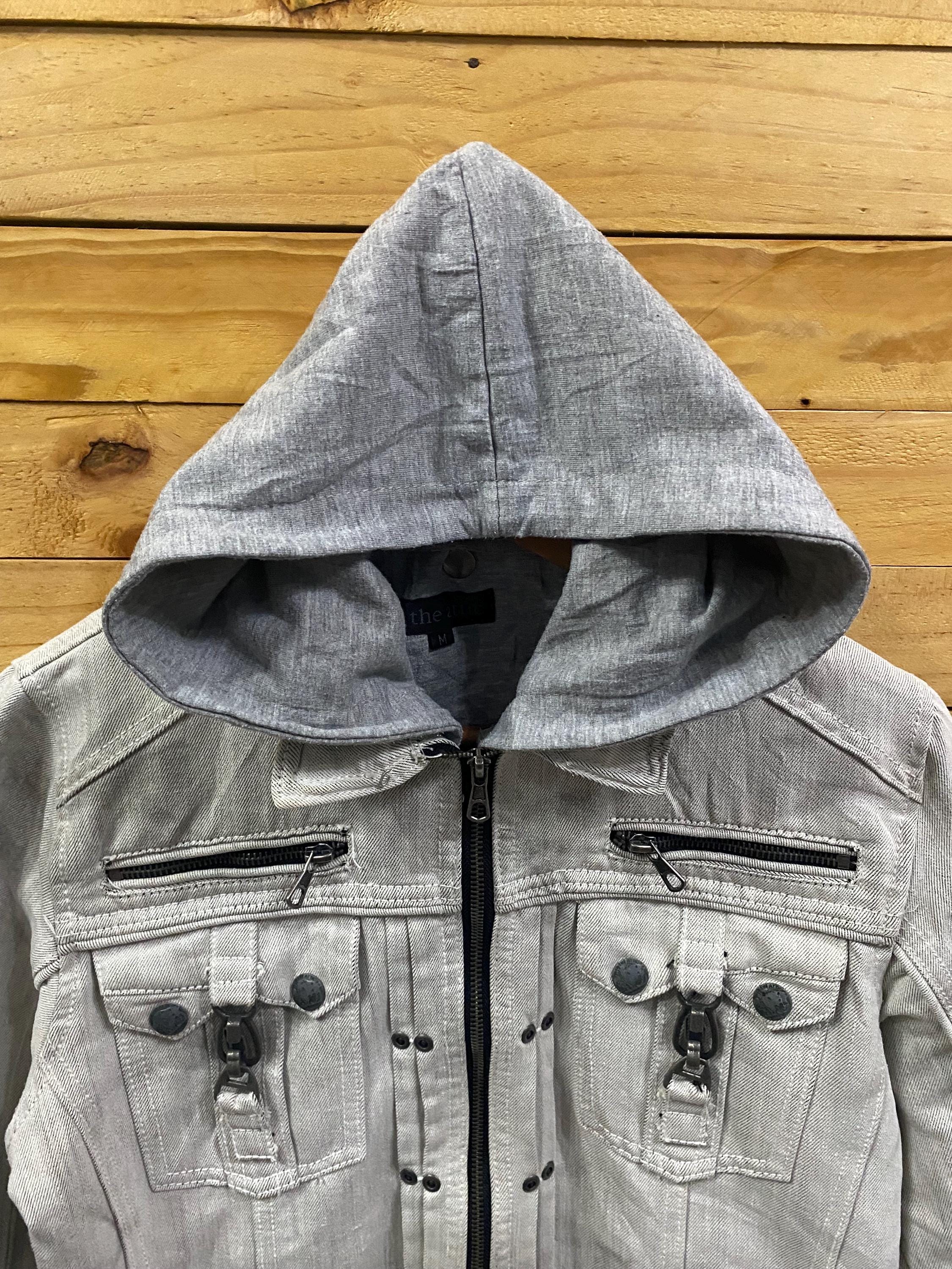 ジャケット・アウター In the attic layered hoodie ash jacket 90s Japanese Brand IN the ATTIC Hoodie Punk Denim Jacket Size M