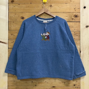Vintage the disney stores embroidery GRUMPY character parachute neck sweatshirt size XL