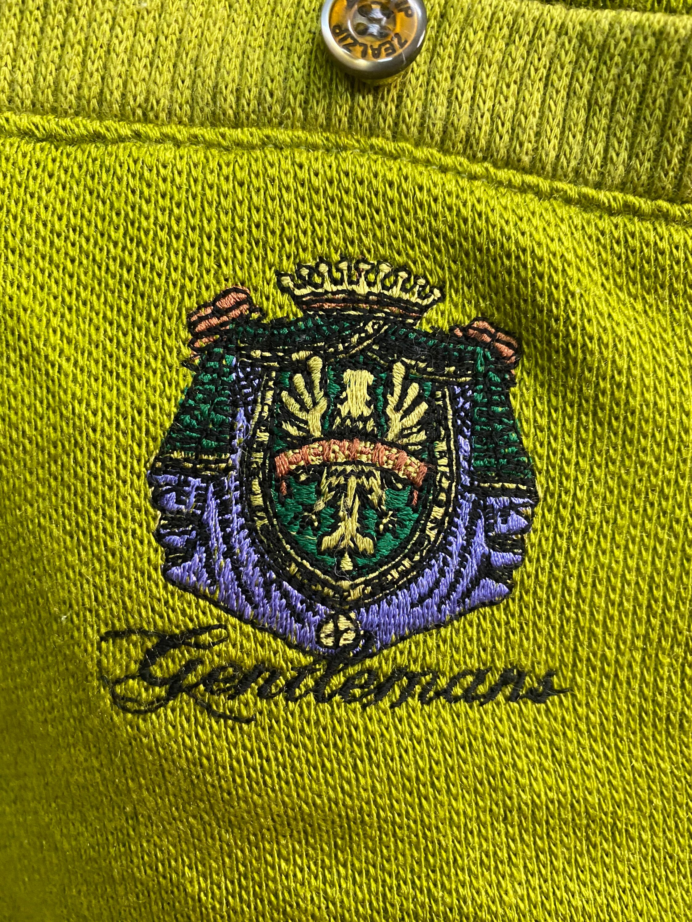 新品タグ付き⚫️Embroidery Polo Sweatshirt Vintage ZEALZIP Embroidery Logo Collared Sweatshirt Size LL