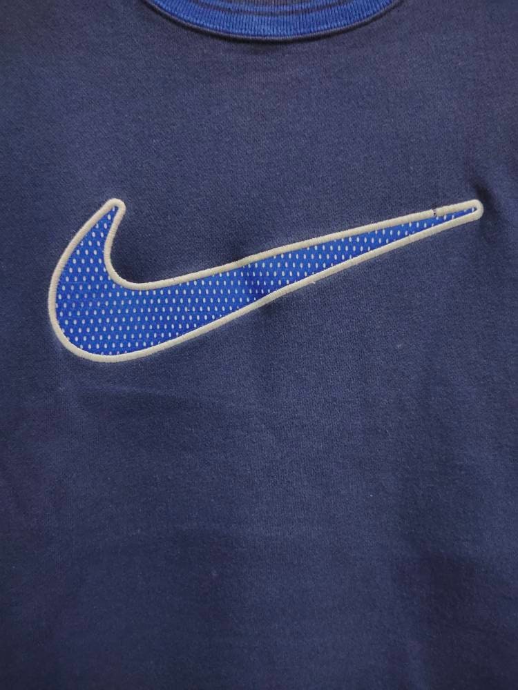 Vintage NIKE Big Swoosh Embroidery Mesh Swoosh Crewneck - Etsy