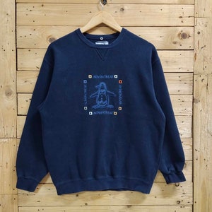 Vintage MUNSINGWEAR embroidery big logo crewneck sweatshirt size L fits M