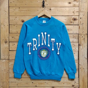 Vintage TRINITY UNIVERSITY big logo crewneck sweatshirt size S/M