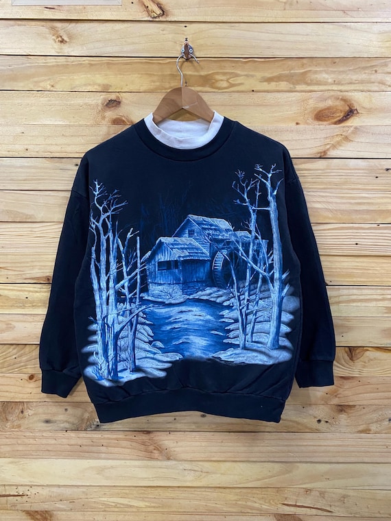 Vintage basic edition snow landscape double neck … - image 1